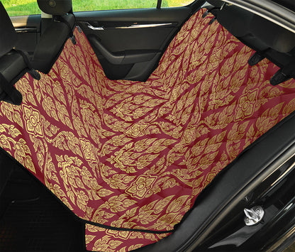 Gold And Red Thai Pattern Print Pet Car Back Seat Cover
