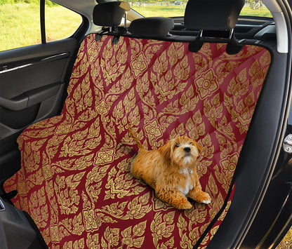 Gold And Red Thai Pattern Print Pet Car Back Seat Cover