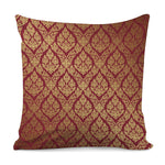 Gold And Red Thai Pattern Print Pillow Cover
