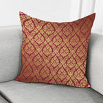 Gold And Red Thai Pattern Print Pillow Cover