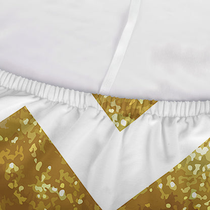 Gold And White Chevron Pattern Print Sofa Cover