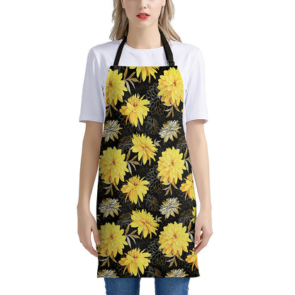 Gold And Yellow Floral Print Apron