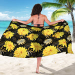 Gold And Yellow Floral Print Beach Sarong Wrap