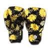 Gold And Yellow Floral Print Boxing Gloves