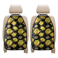 Gold And Yellow Floral Print Car Seat Organizers