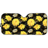 Gold And Yellow Floral Print Car Sun Shade