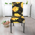 Gold And Yellow Floral Print Dining Chair Slipcover