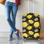 Gold And Yellow Floral Print Luggage Cover
