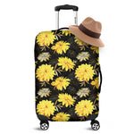 Gold And Yellow Floral Print Luggage Cover