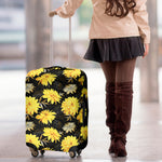 Gold And Yellow Floral Print Luggage Cover