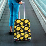 Gold And Yellow Floral Print Luggage Cover