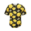 Gold And Yellow Floral Print Men's Baseball Jersey