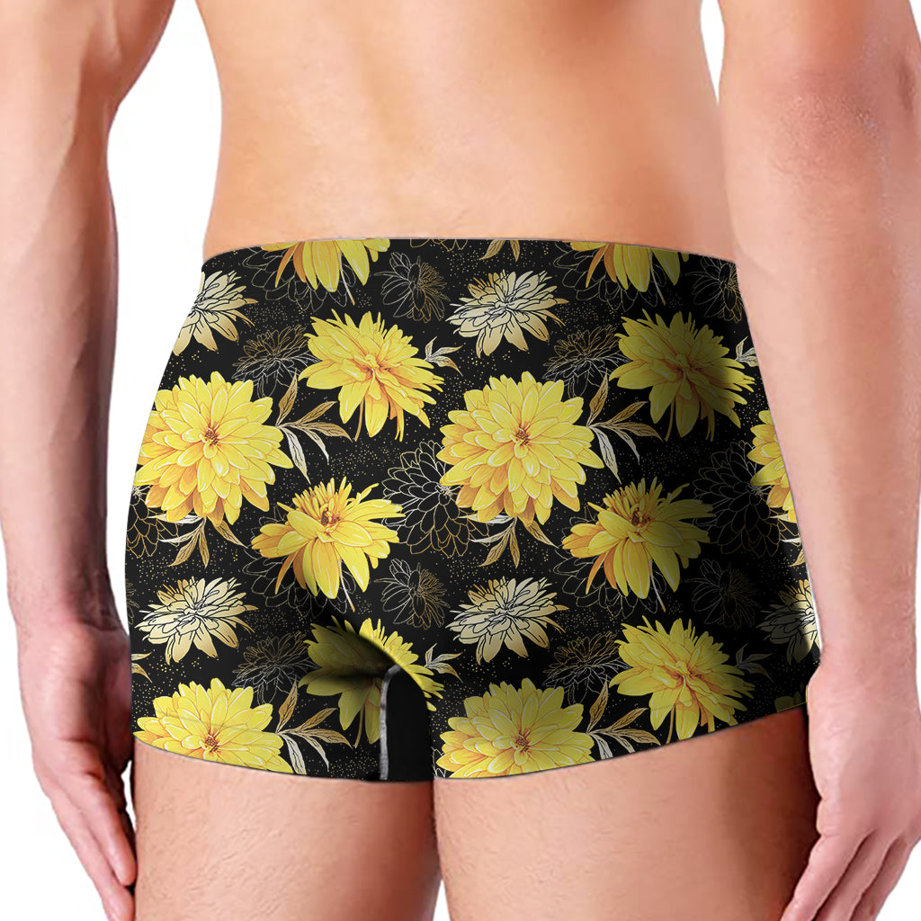 Gold And Yellow Floral Print Men's Boxer Briefs