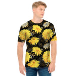 Gold And Yellow Floral Print Men's T-Shirt