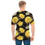 Gold And Yellow Floral Print Men's T-Shirt