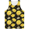 Gold And Yellow Floral Print Men's Tank Top