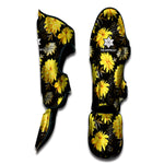 Gold And Yellow Floral Print Muay Thai Shin Guard