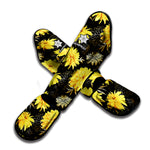 Gold And Yellow Floral Print Muay Thai Shin Guard