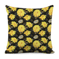 Gold And Yellow Floral Print Pillow Cover