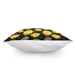 Gold And Yellow Floral Print Pillow Cover