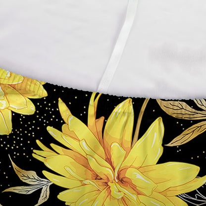 Gold And Yellow Floral Print Sofa Cover
