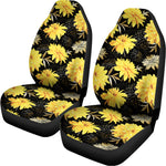 Gold And Yellow Floral Print Universal Fit Car Seat Covers