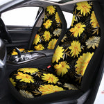 Gold And Yellow Floral Print Universal Fit Car Seat Covers