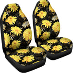 Gold And Yellow Floral Print Universal Fit Car Seat Covers
