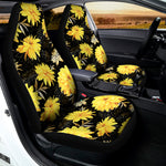 Gold And Yellow Floral Print Universal Fit Car Seat Covers