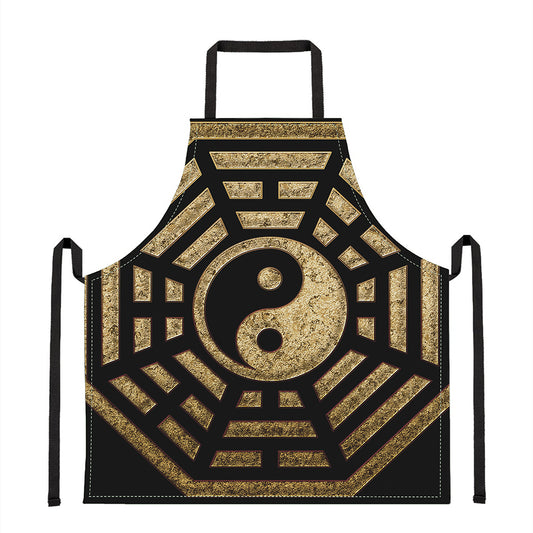 Gold Bagua Yin Yang Print Apron