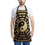Gold Bagua Yin Yang Print Apron