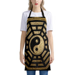 Gold Bagua Yin Yang Print Apron