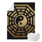 Gold Bagua Yin Yang Print Blanket