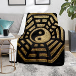 Gold Bagua Yin Yang Print Blanket