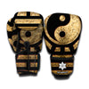 Gold Bagua Yin Yang Print Boxing Gloves