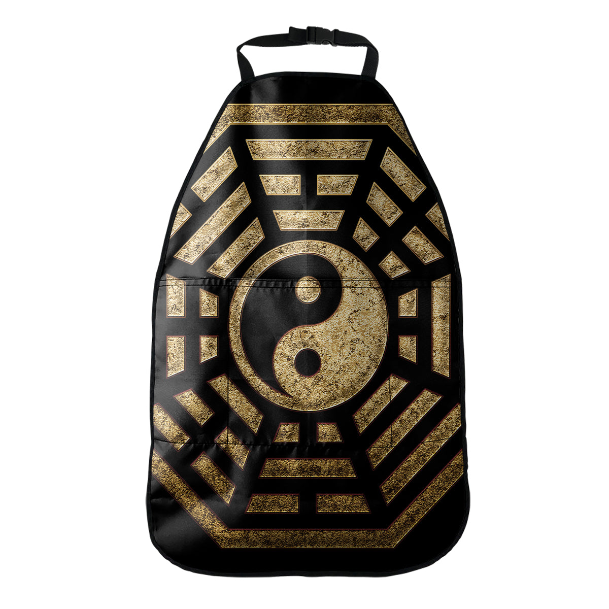 Gold Bagua Yin Yang Print Car Seat Organizers