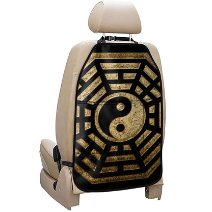 Gold Bagua Yin Yang Print Car Seat Organizers