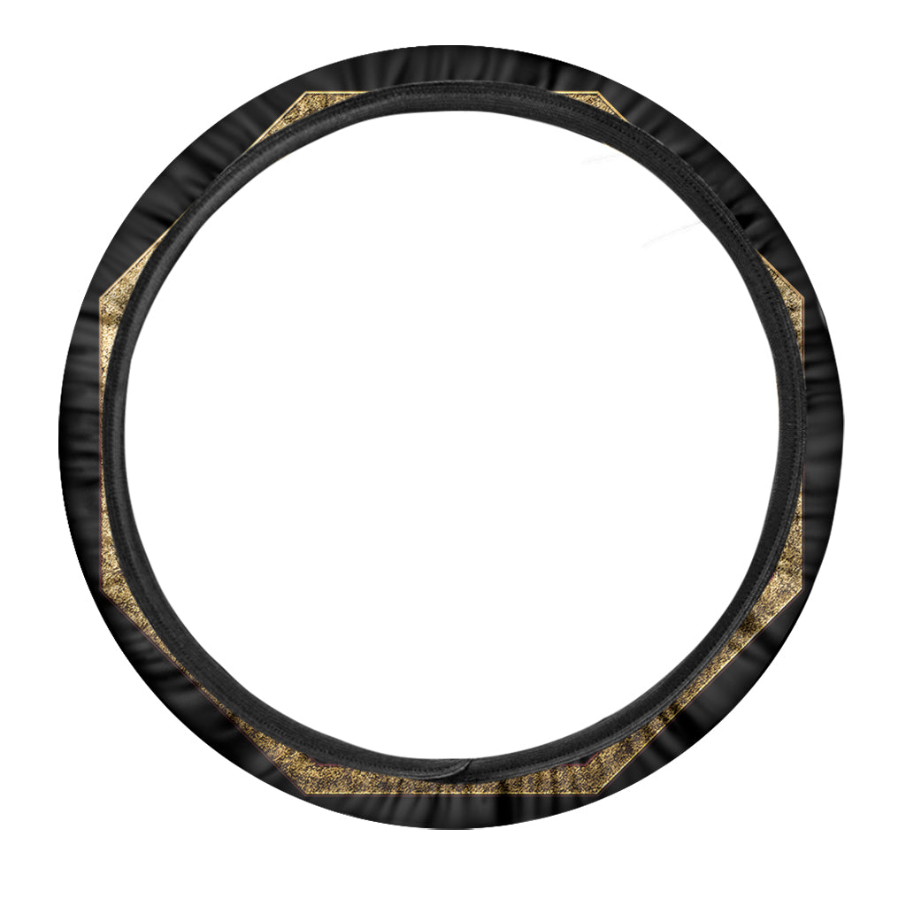 Gold Bagua Yin Yang Print Car Steering Wheel Cover