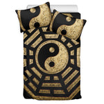 Gold Bagua Yin Yang Print Duvet Cover Bedding Set