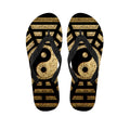 Gold Bagua Yin Yang Print Flip Flops