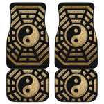 Gold Bagua Yin Yang Print Front and Back Car Floor Mats