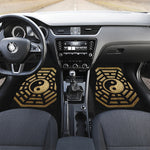 Gold Bagua Yin Yang Print Front and Back Car Floor Mats