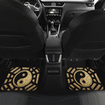 Gold Bagua Yin Yang Print Front and Back Car Floor Mats
