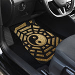 Gold Bagua Yin Yang Print Front and Back Car Floor Mats