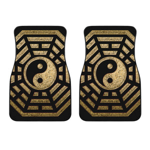 Gold Bagua Yin Yang Print Front Car Floor Mats