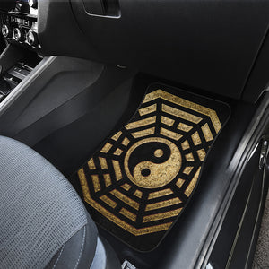 Gold Bagua Yin Yang Print Front Car Floor Mats