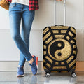 Gold Bagua Yin Yang Print Luggage Cover
