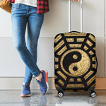Gold Bagua Yin Yang Print Luggage Cover