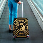 Gold Bagua Yin Yang Print Luggage Cover