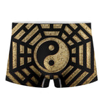 Gold Bagua Yin Yang Print Men's Boxer Briefs